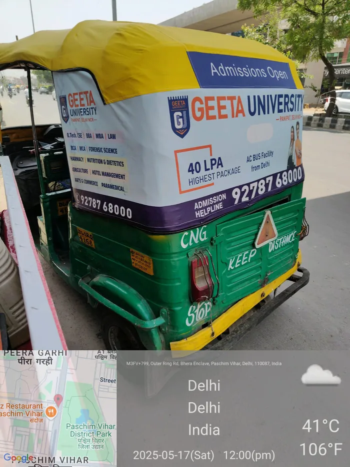Auto-rickshaw branding advertising campaign by Adelite Media in India