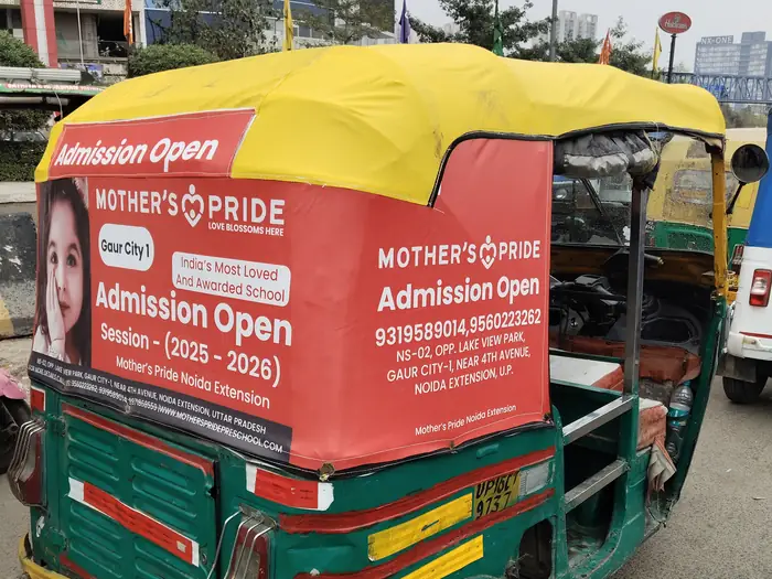 Auto-rickshaw branding advertising campaign by Adelite Media in India