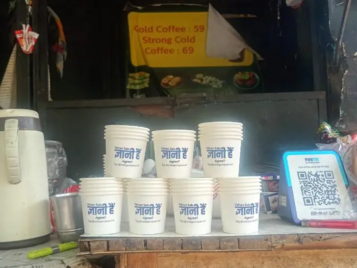 Cup branding advertising campaign by Adelite Media in India
