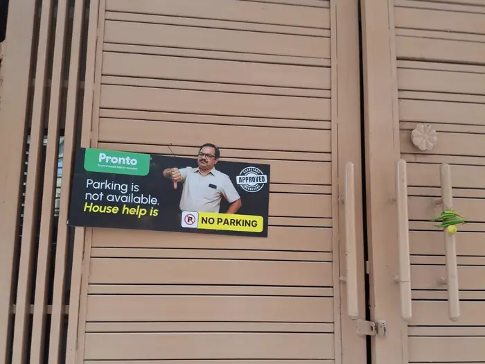 No-parking board advertising campaign by Adelite Media in India