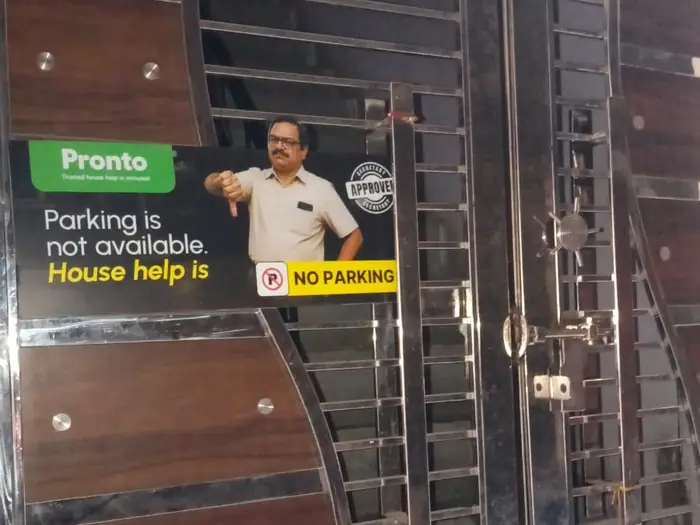 No-parking board advertising campaign by Adelite Media in India